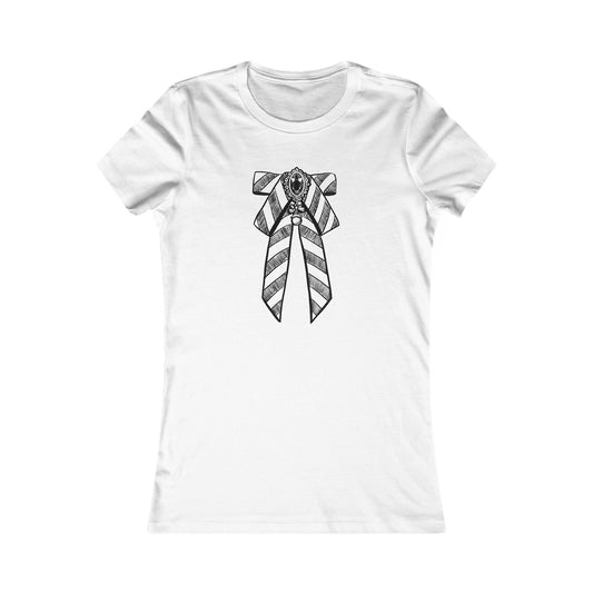 Classic Line Ribbon T-Shirt | Cute Ribbon Graphic Tee, Minimal Black White