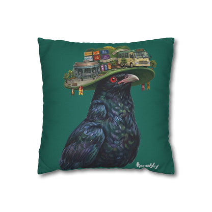 Kwai Fong Koel - Asian Koel carries Kwai Fong Hat Decorative Cushion Cover