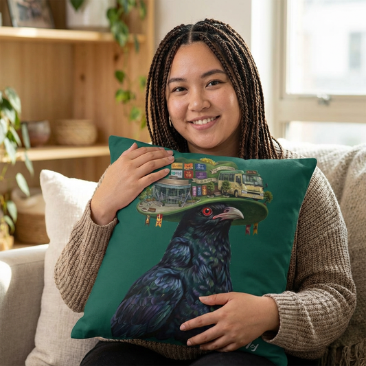 Kwai Fong Koel - Asian Koel carries Kwai Fong Hat Decorative Cushion Cover