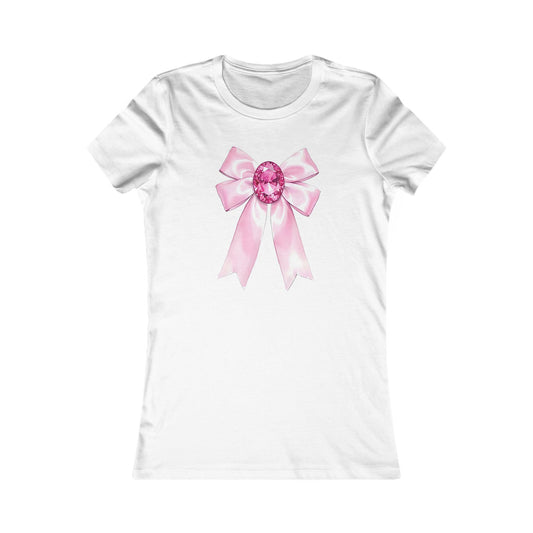 Velvet Bloom Bow Tee | Ribbon Graphic Shirt, Feminine Cute Fashion