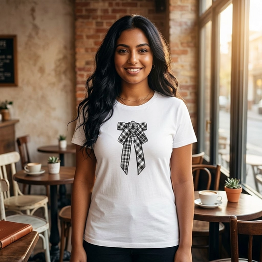 Checkmate Ribbon Tee | Women's Short Sleeve Shirt