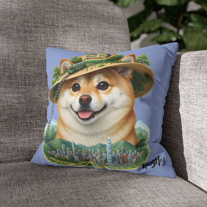 Peak Tram Adventure Pup - Cute Shiba Inu Adventure Decorative Pillowcase