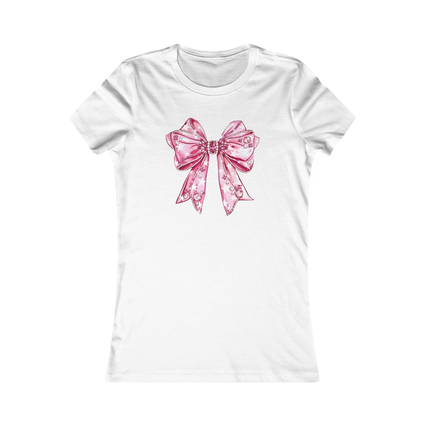 Starlight Glam Bow Tee | Ladies T-Shirt, Ribbon Illustration