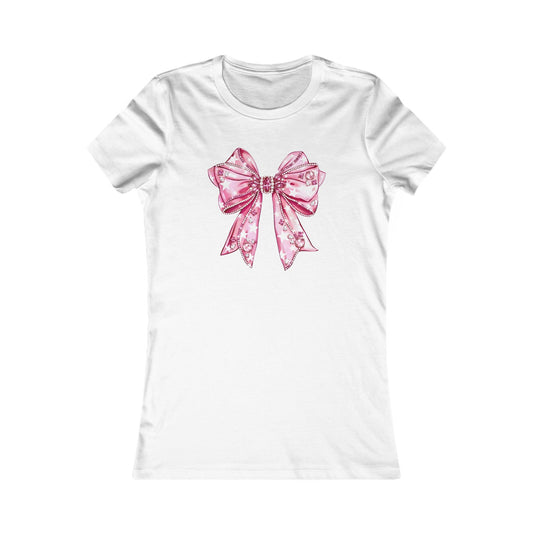 Starlight Glam Bow Tee | Ladies T-Shirt, Ribbon Illustration