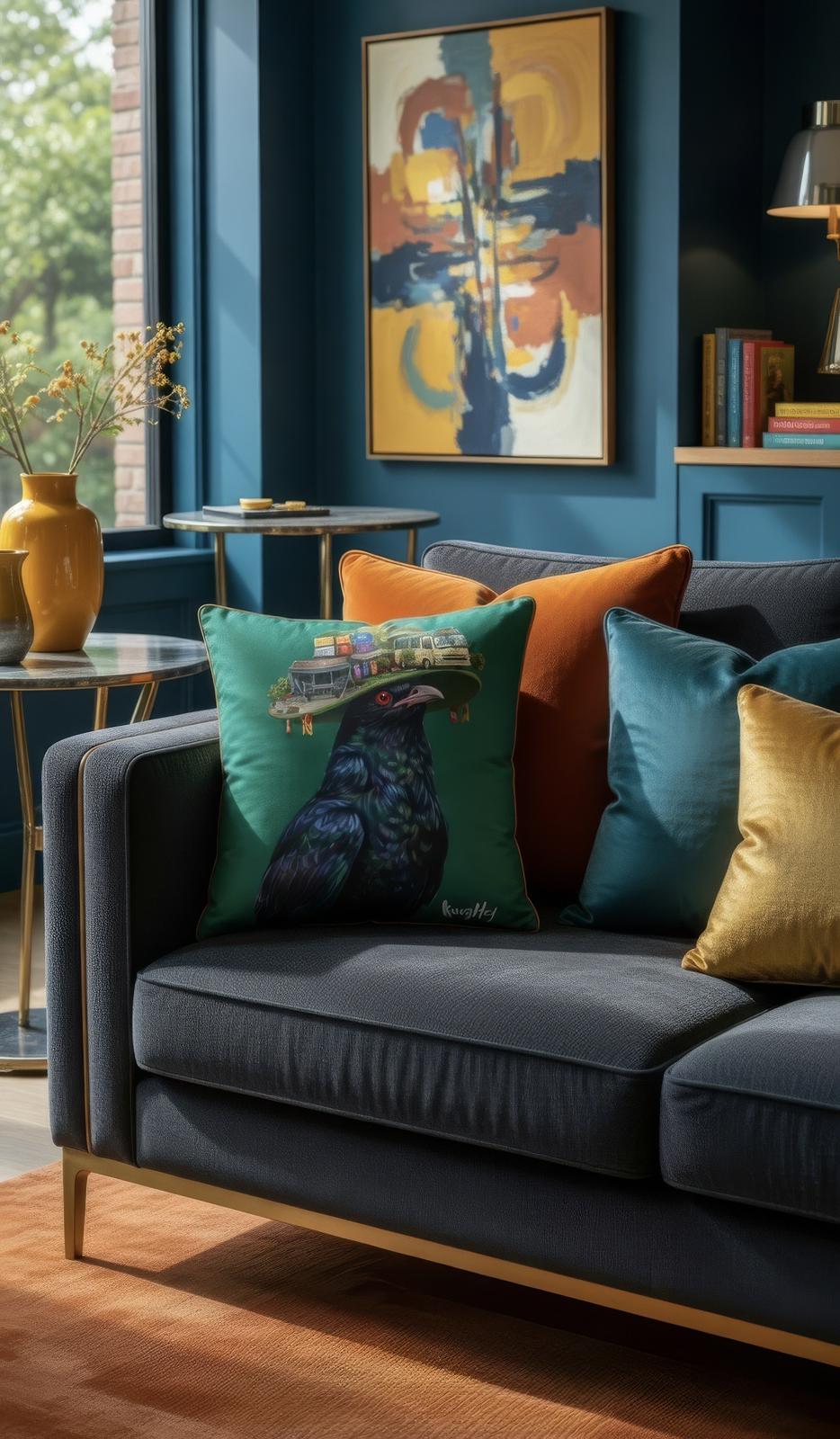 Kwai Fong Koel - Asian Koel carries Kwai Fong Hat Decorative Cushion Cover